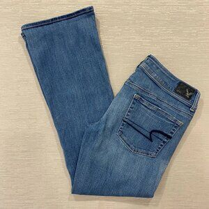 American Eagle Kick Boot Jeans Women 10 30x30 Flare Medium Wash Denim Pants
